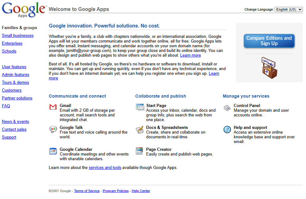 Google Apps for Your Domain in 2007
